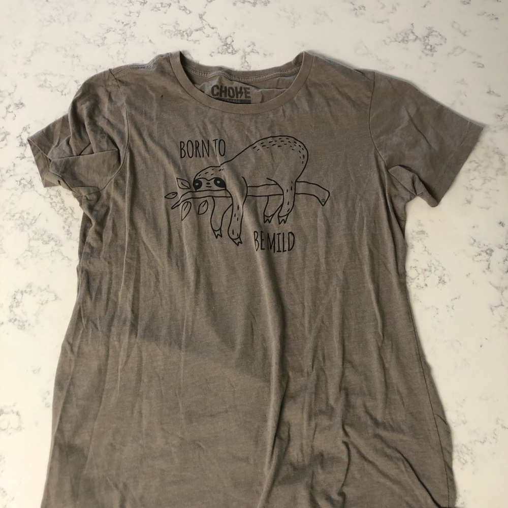 CHOXE 'Born To Be Mild' Sloth Graphic Tee - Size Large